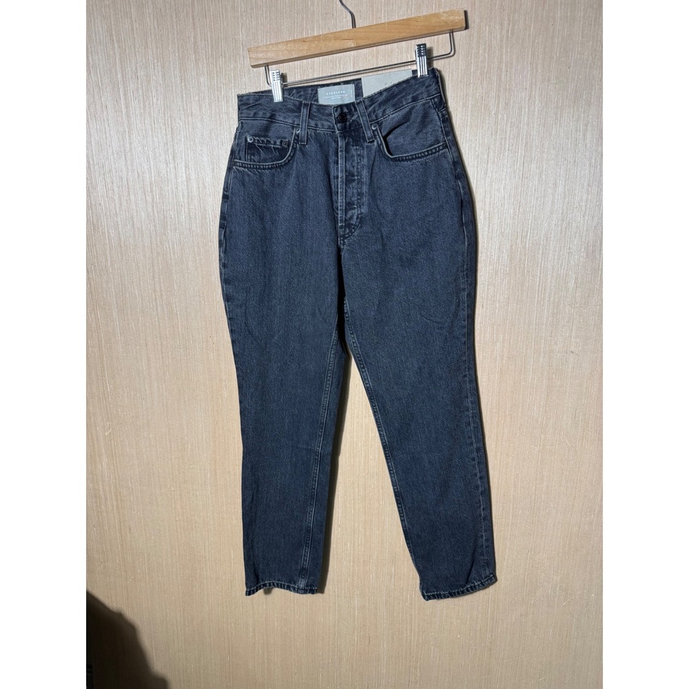Everlane The Curvy 90s Cheeky Straight Ankle Jeans Black/Grey Wash Organic